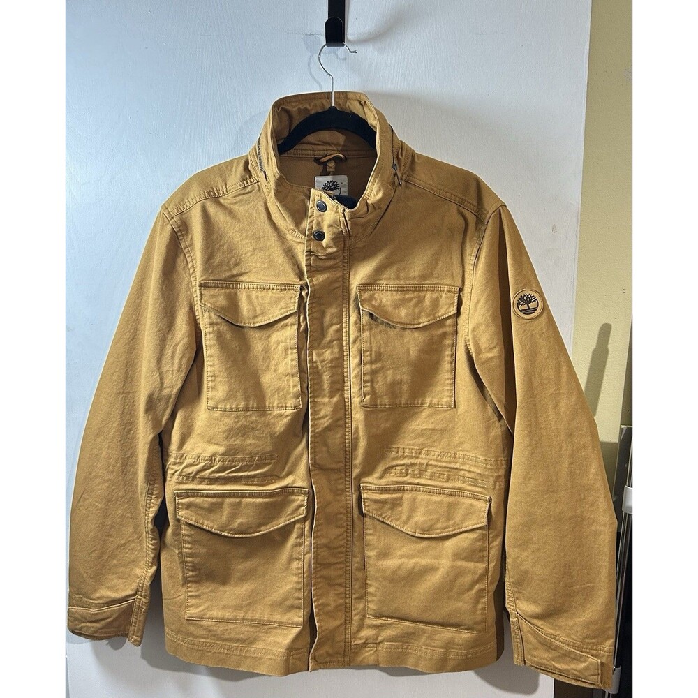 Timberland Men's Mountain M65 Jacket Zip Snap Closure Size S Regular Fit